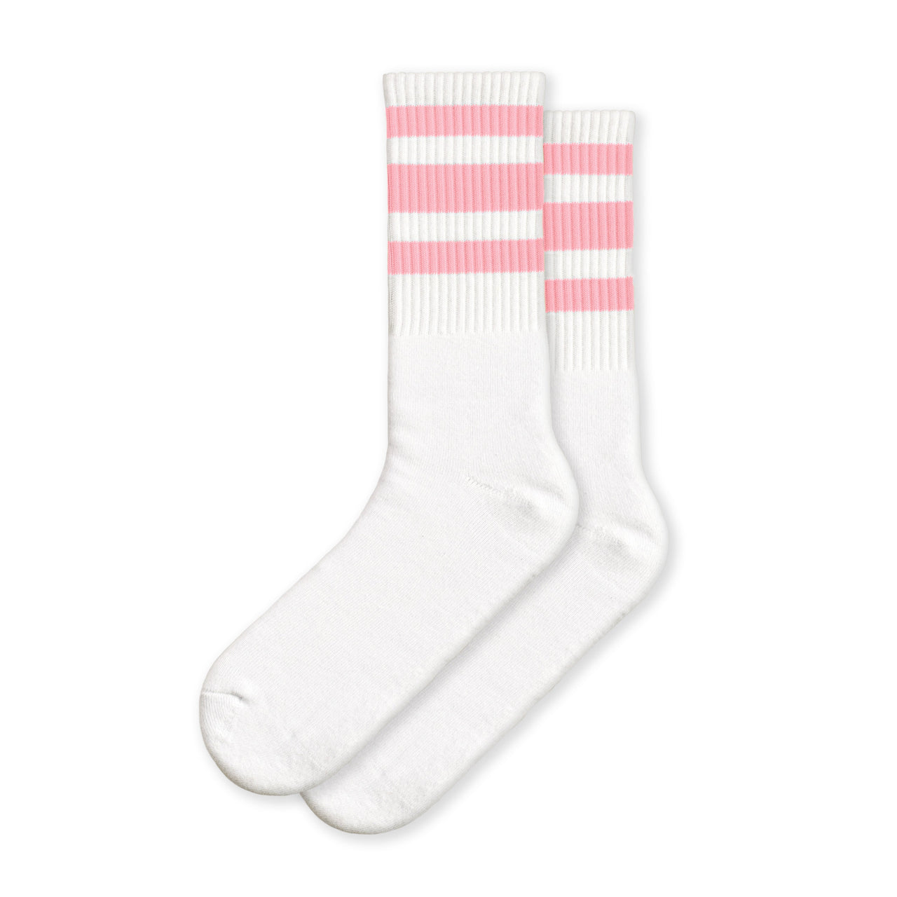 White w/ pink stripes