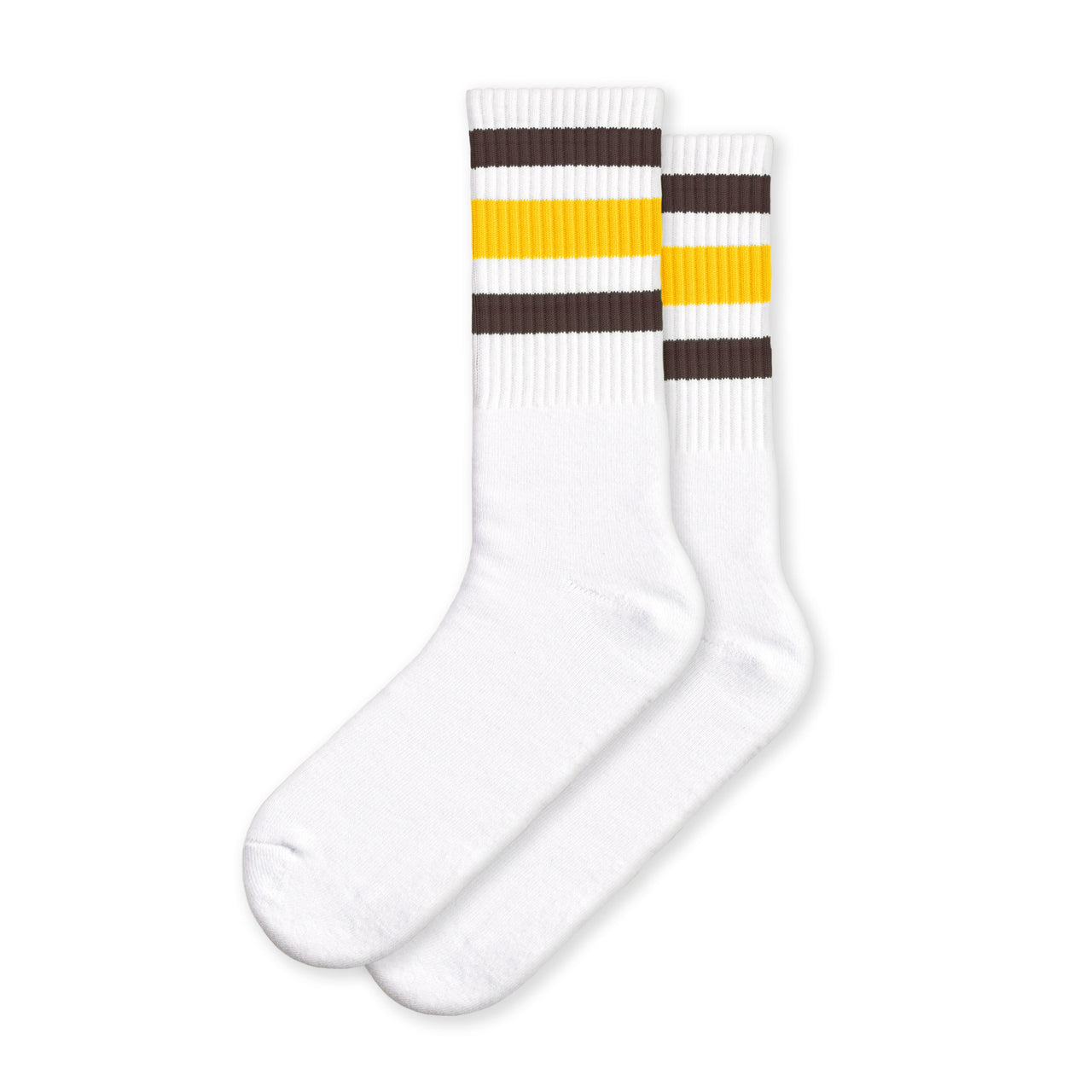 White w/ brown & gold stripes