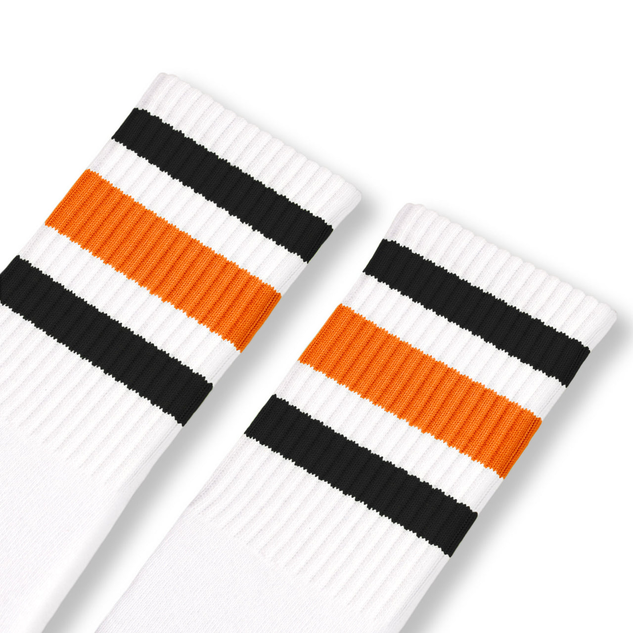 White w/ black & orange stripes
